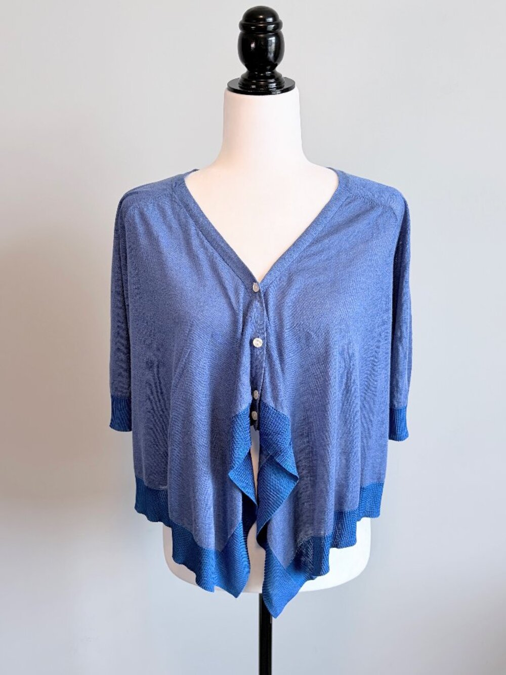 PENNYBLACK by Max Mara Italian Lightweight Draped Cardigan blue Size Small